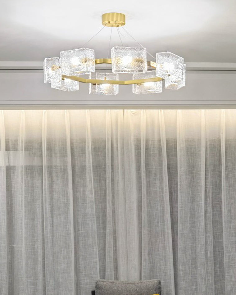 Diff Textured Glass Round Chandelier-DF2174