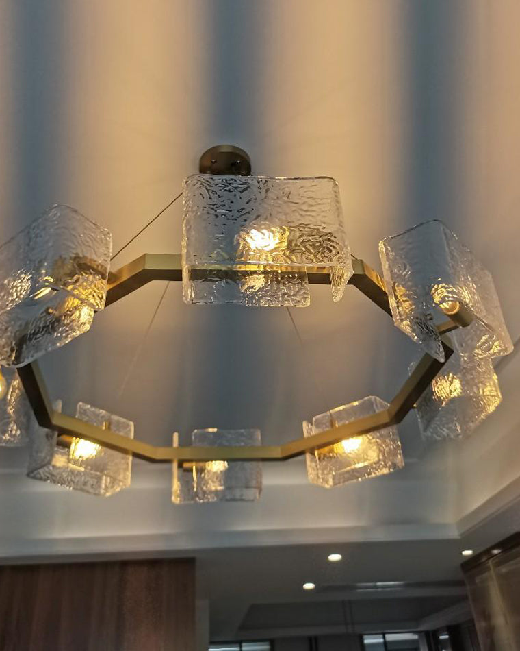 Diff Textured Glass Round Chandelier-DF2174
