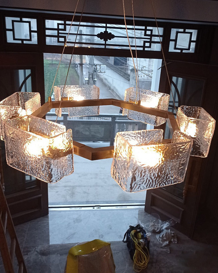 Diff Textured Glass Round Chandelier-DF2174