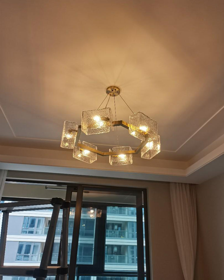 Diff Textured Glass Round Chandelier-DF2174