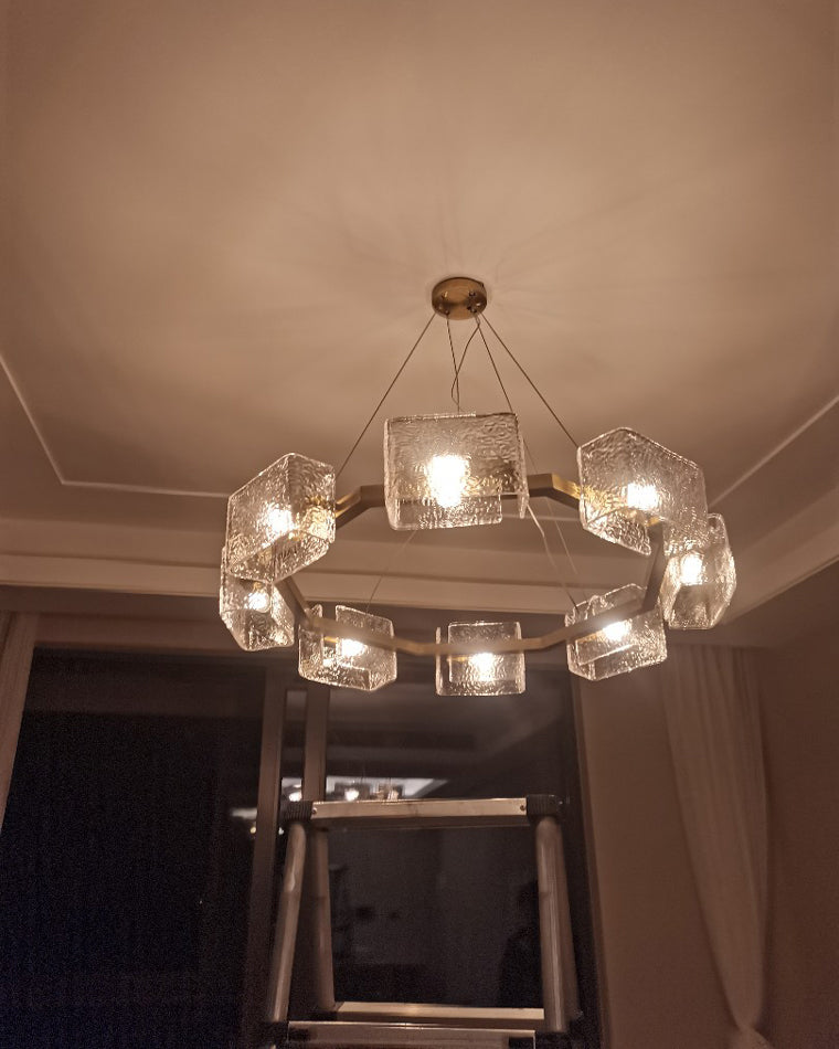 Diff Textured Glass Round Chandelier-DF2174