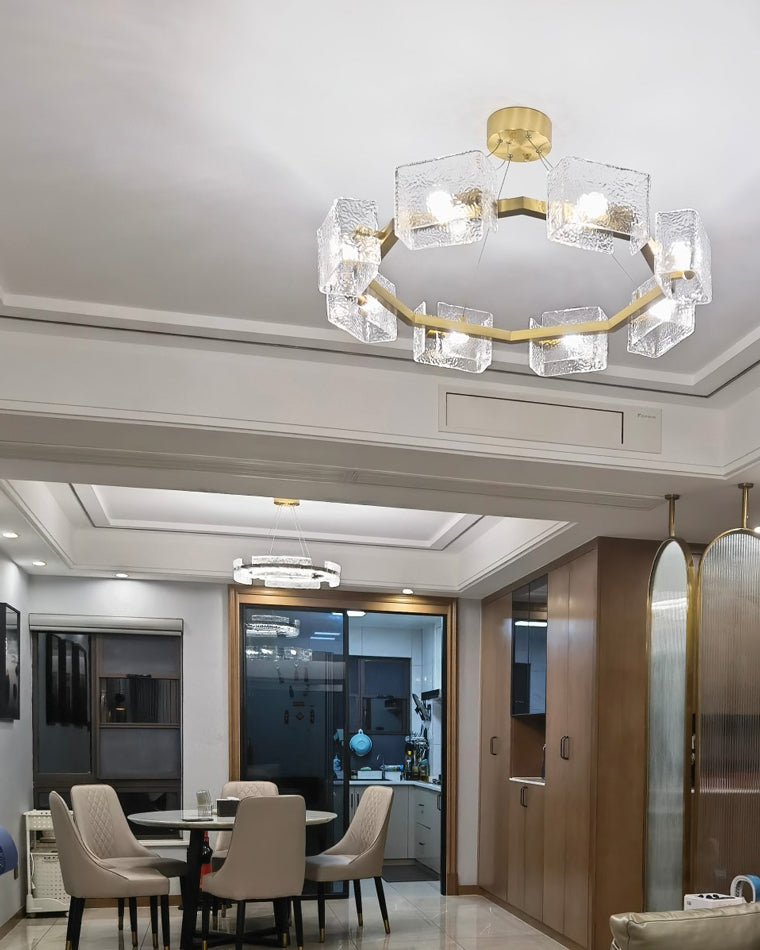 Diff Textured Glass Round Chandelier-DF2174