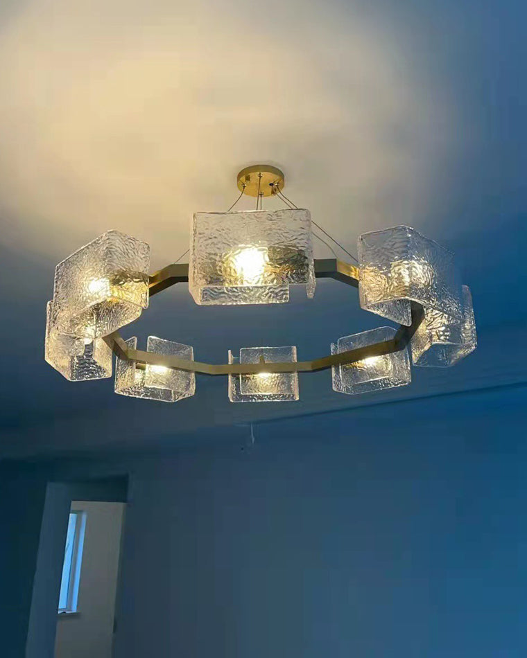 Diff Textured Glass Round Chandelier-DF2174