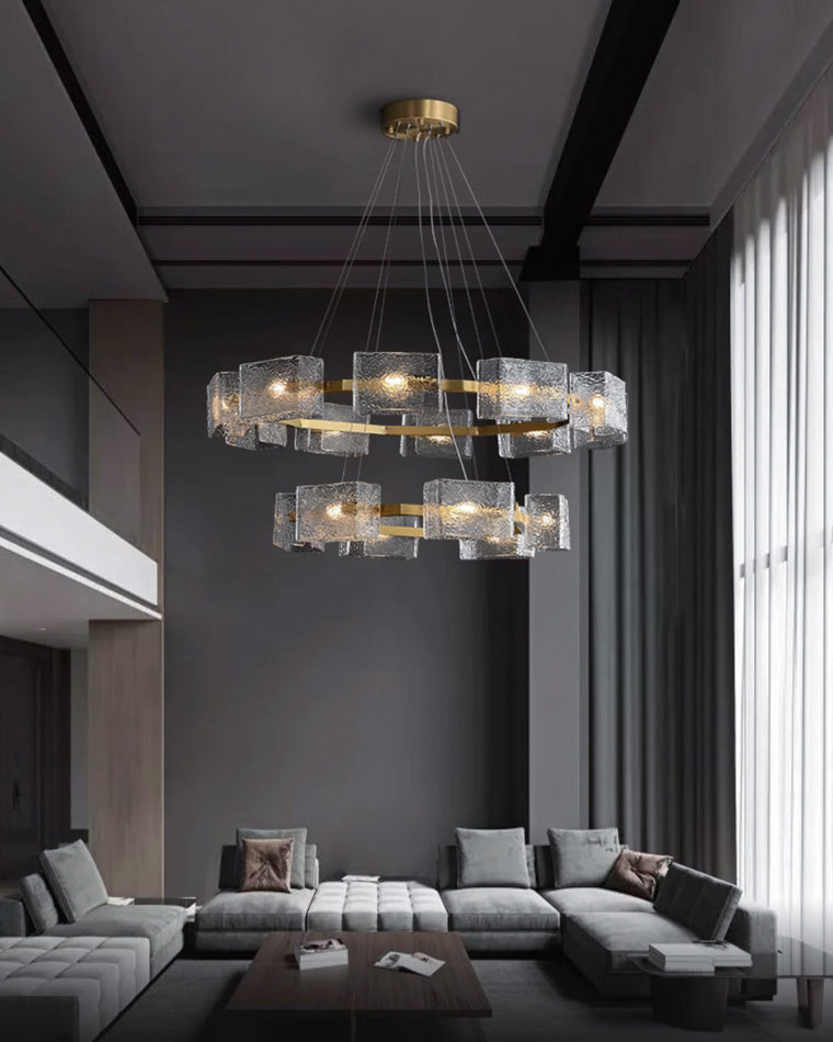 Diff Textured Glass Round Chandelier-DF2174