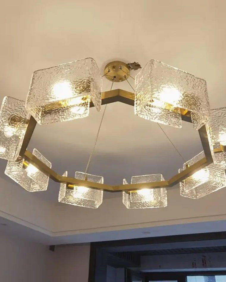 Diff Textured Glass Round Chandelier-DF2174