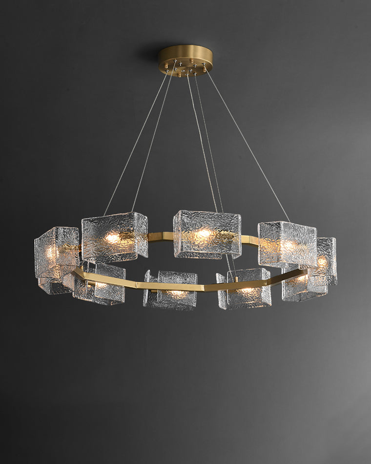 Diff Textured Glass Round Chandelier-DF2174