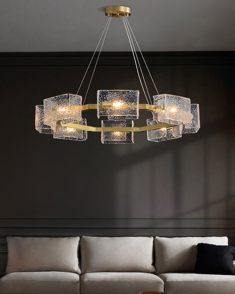 Diff Textured Glass Round Chandelier-DF2174