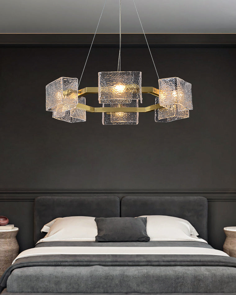 Diff Textured Glass Round Chandelier-DF2174