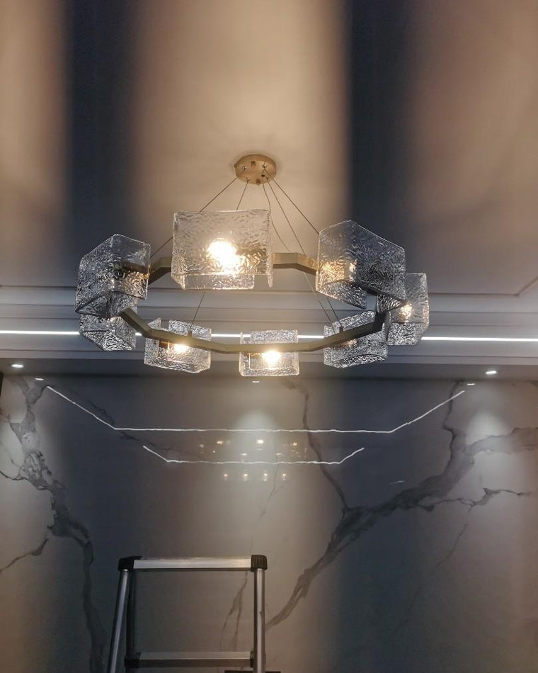 Diff Textured Glass Round Chandelier-DF2174
