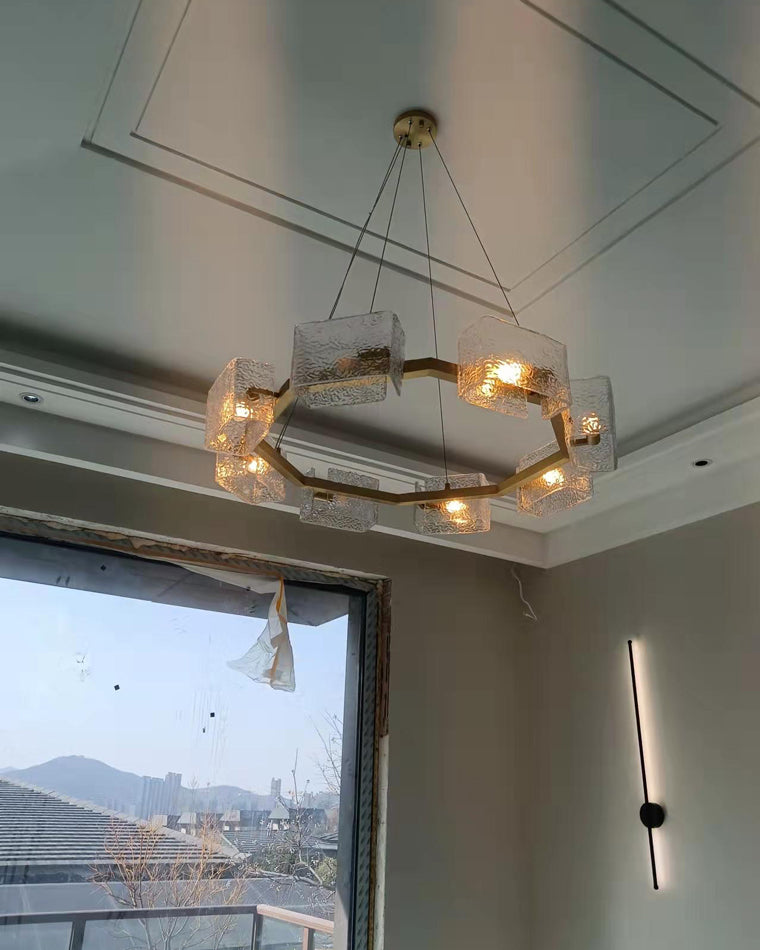 Diff Textured Glass Round Chandelier-DF2174