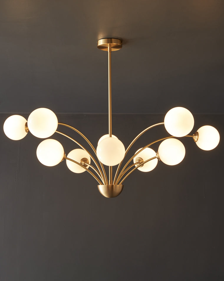 Diff Milk Glass Globe Arm Chandelier-DF2176
