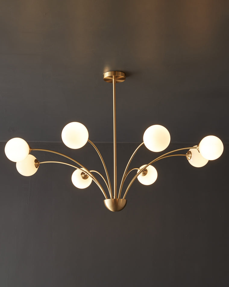Diff Milk Glass Globe Arm Chandelier-DF2176