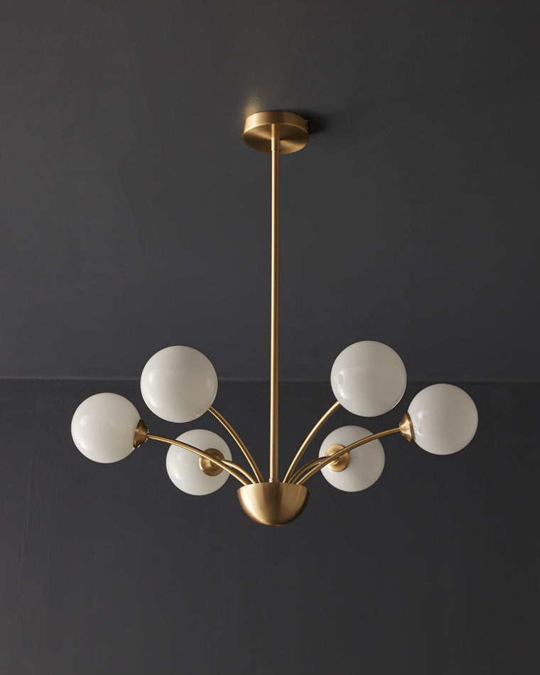 Diff Milk Glass Globe Arm Chandelier-DF2176