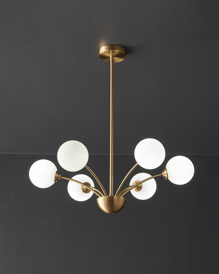 Diff Milk Glass Globe Arm Chandelier-DF2176