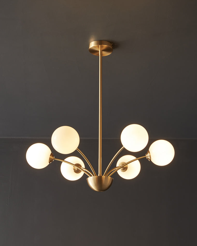 Diff Milk Glass Globe Arm Chandelier-DF2176
