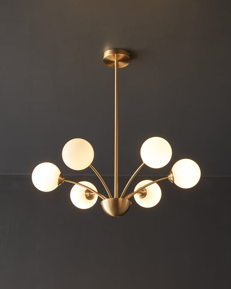 Diff Milk Glass Globe Arm Chandelier-DF2176