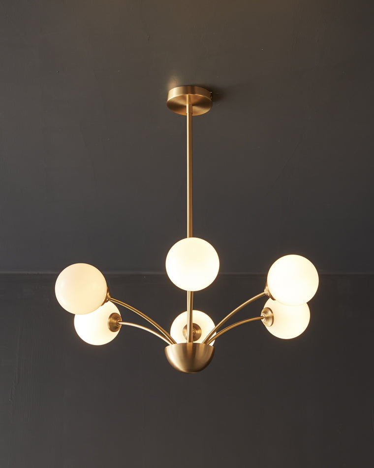 Diff Milk Glass Globe Arm Chandelier-DF2176