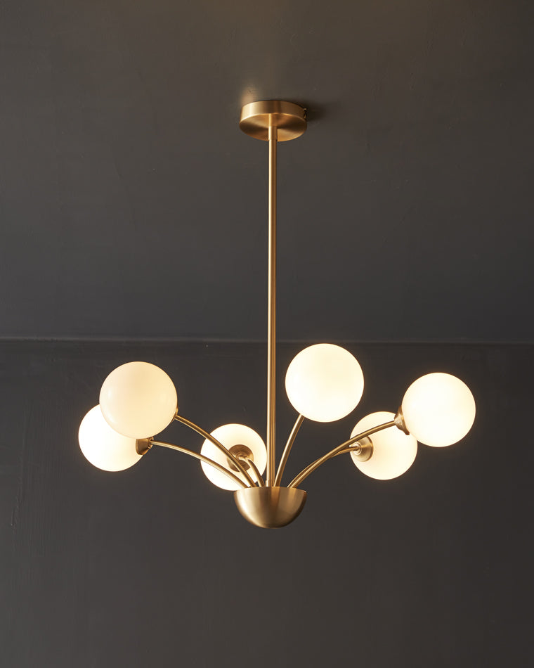 Diff Milk Glass Globe Arm Chandelier-DF2176