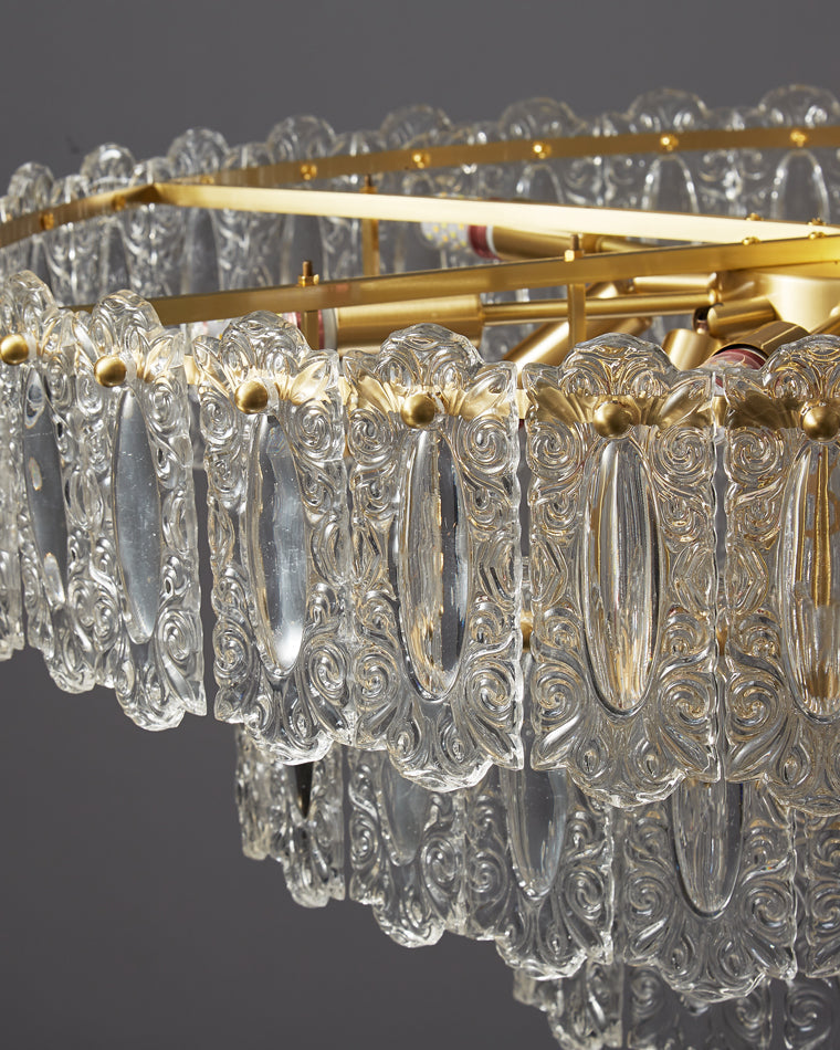 Diff Textured Glass Tiered Chandelier-DF2177