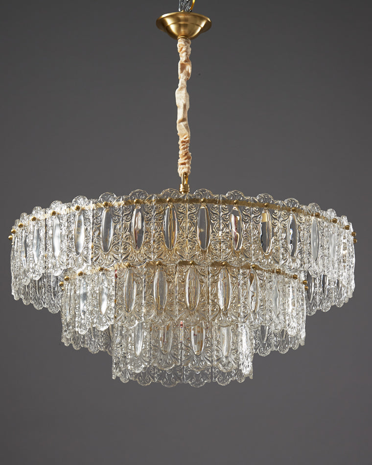 Diff Textured Glass Tiered Chandelier-DF2177