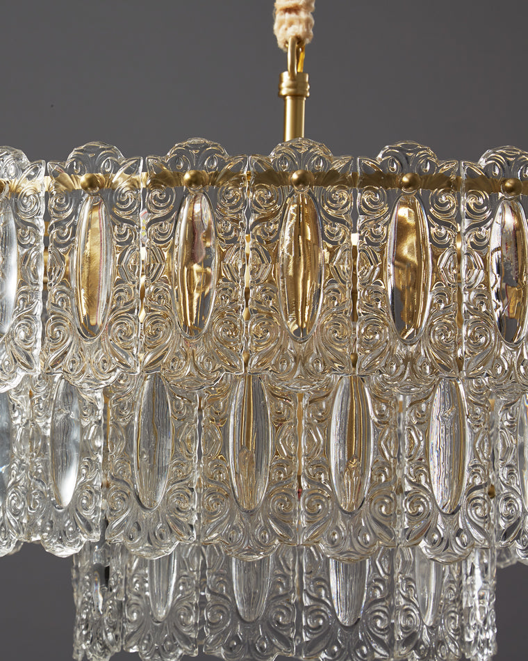Diff Textured Glass Tiered Chandelier-DF2177