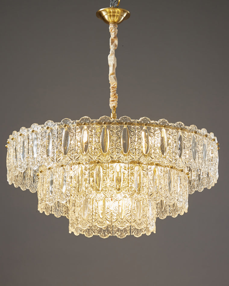 Diff Textured Glass Tiered Chandelier-DF2177