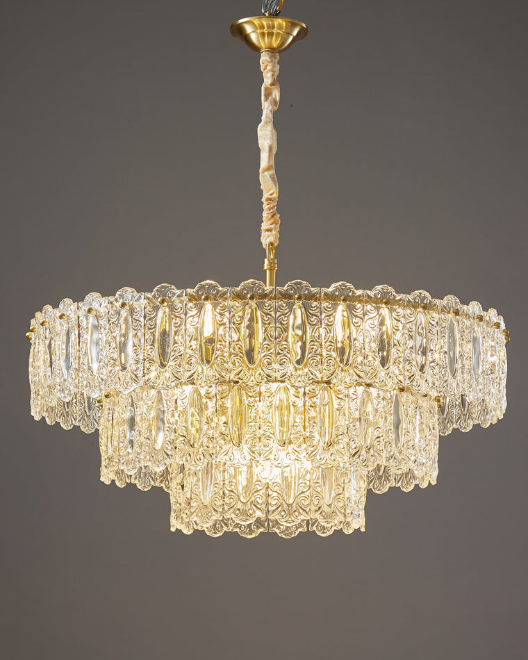 Diff Textured Glass Tiered Chandelier-DF2177