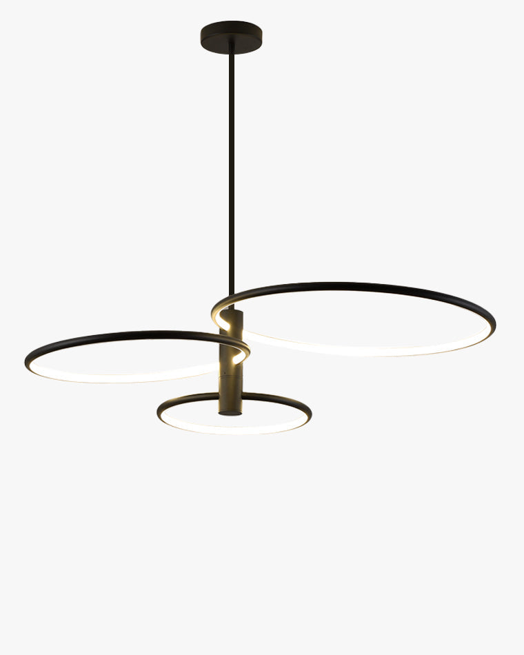 Diff 3 Black LED Rings Chandelier-DF2179