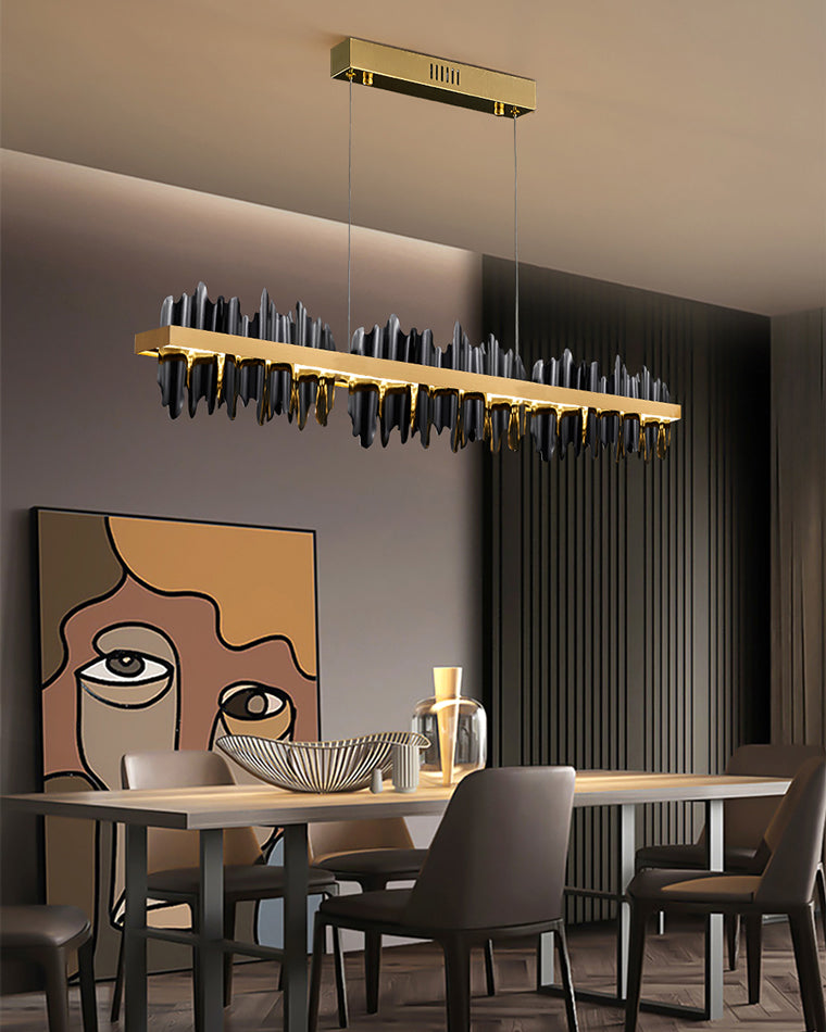 Diff Iceberg Black and Gold Linear Chandelier-DF2184