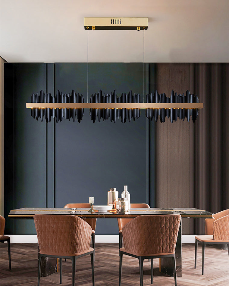 Diff Iceberg Black and Gold Linear Chandelier-DF2184