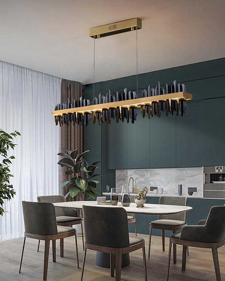 Diff Iceberg Black and Gold Linear Chandelier-DF2184