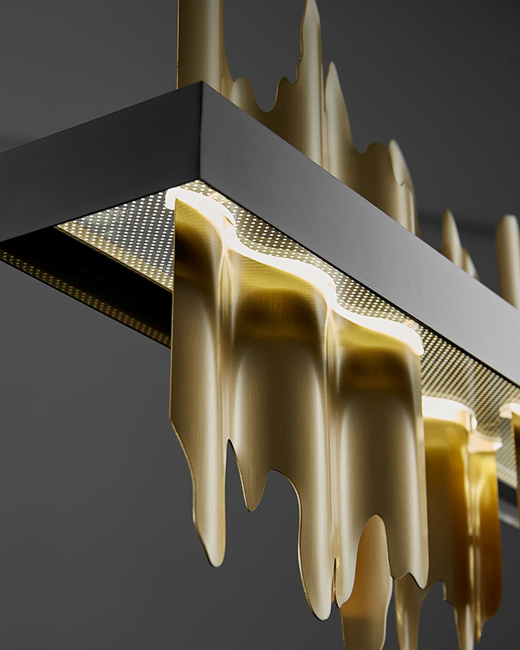 Diff Iceberg Black and Gold Linear Chandelier-DF2184