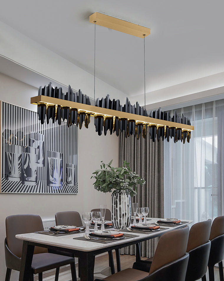 Diff Iceberg Black and Gold Linear Chandelier-DF2184