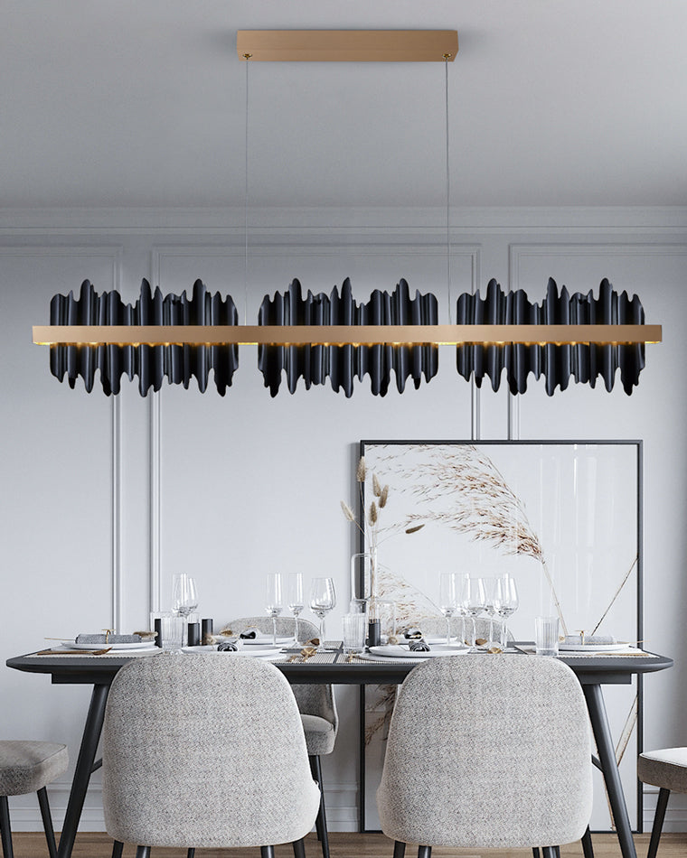 Diff Iceberg Black and Gold Linear Chandelier-DF2184