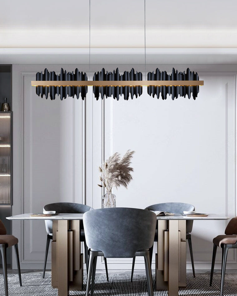 Diff Iceberg Black and Gold Linear Chandelier-DF2184