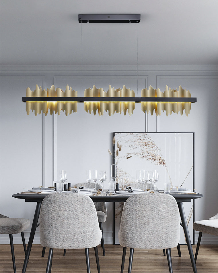 Diff Iceberg Black and Gold Linear Chandelier-DF2184