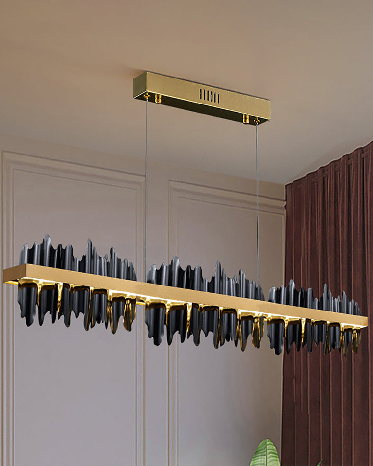 Diff Iceberg Black and Gold Linear Chandelier-DF2184
