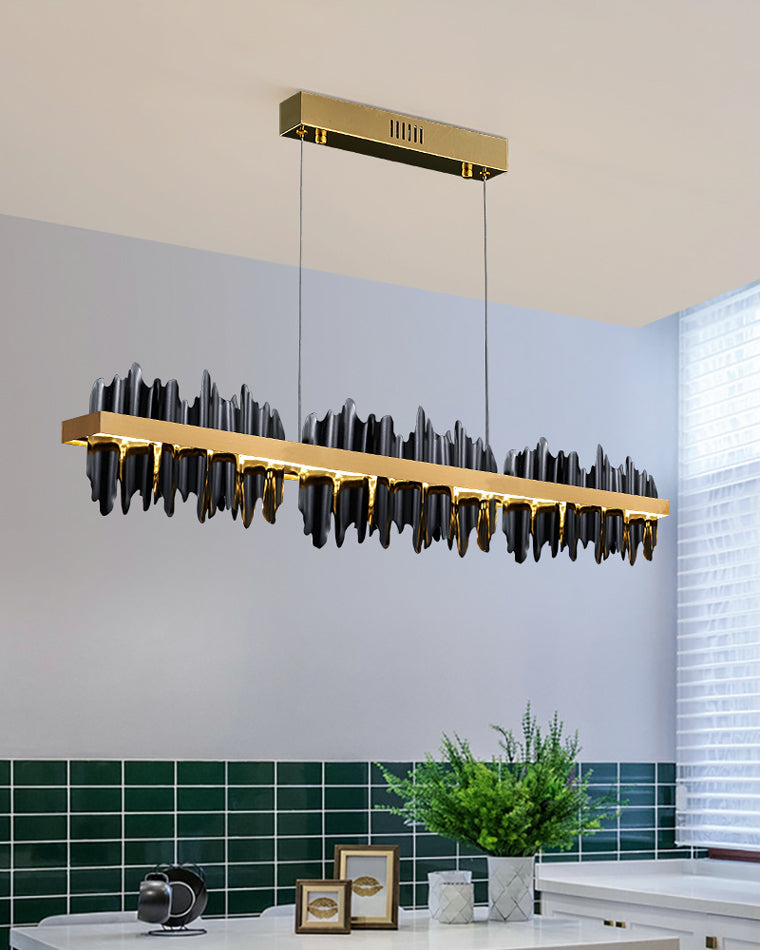 Diff Iceberg Black and Gold Linear Chandelier-DF2184