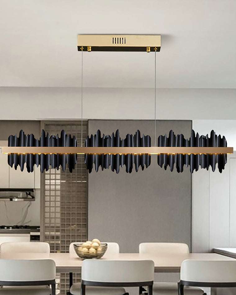Diff Iceberg Black and Gold Linear Chandelier-DF2184