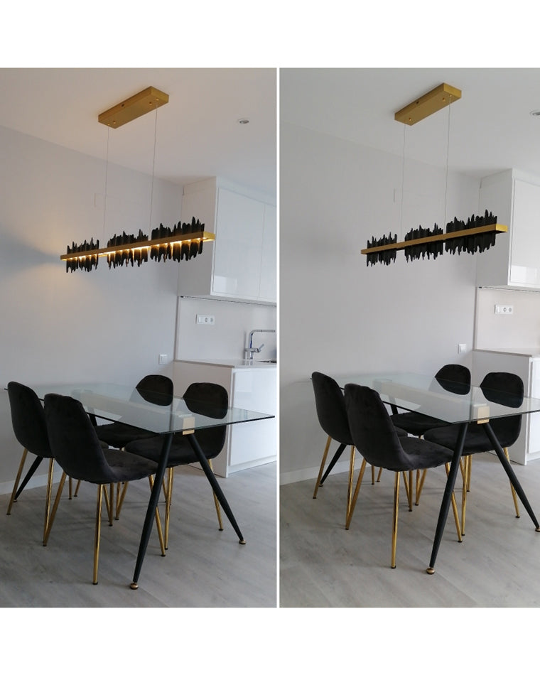 Diff Iceberg Black and Gold Linear Chandelier-DF2184