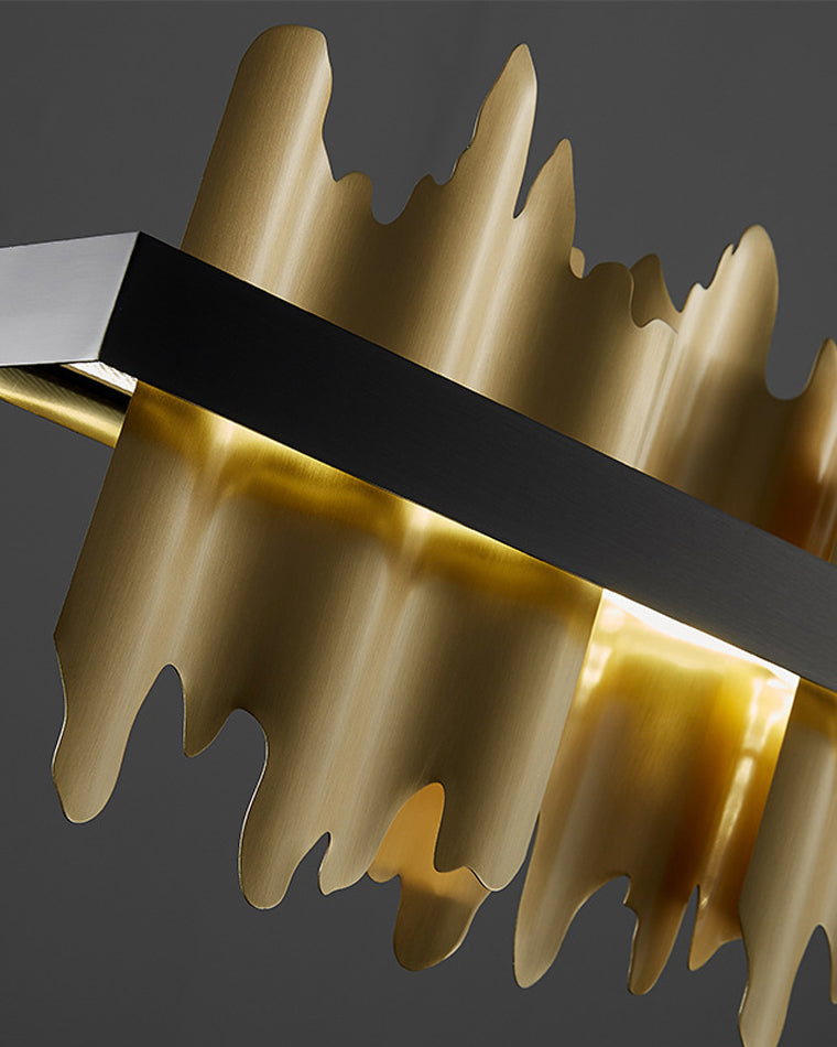 Diff Iceberg Black and Gold Linear Chandelier-DF2184