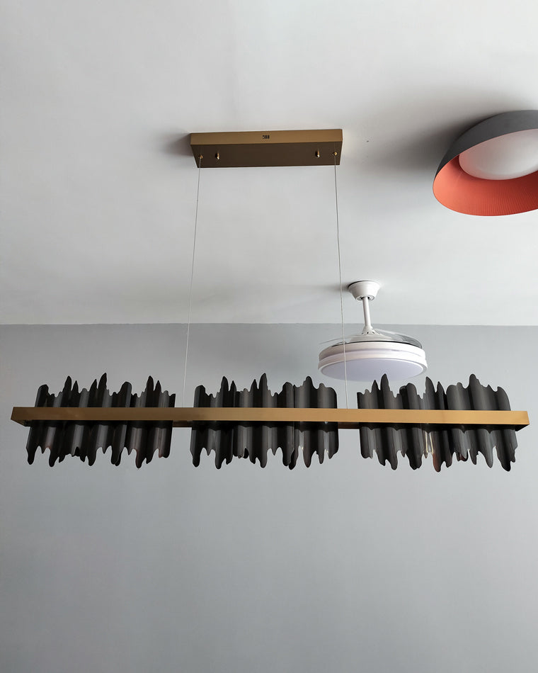 Diff Iceberg Black and Gold Linear Chandelier-DF2184
