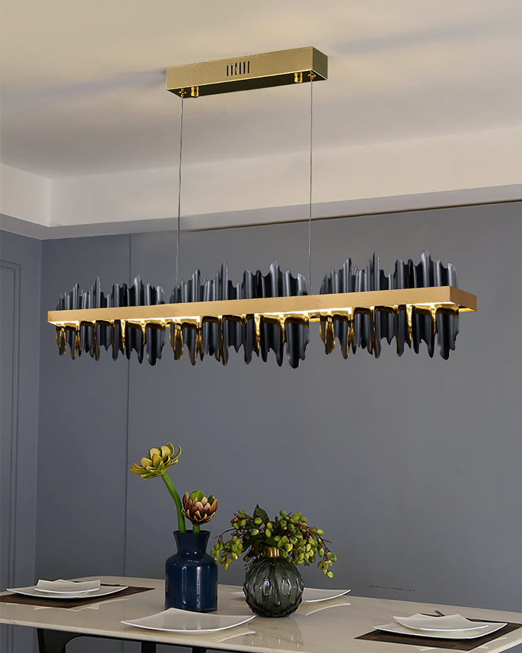 Diff Iceberg Black and Gold Linear Chandelier-DF2184