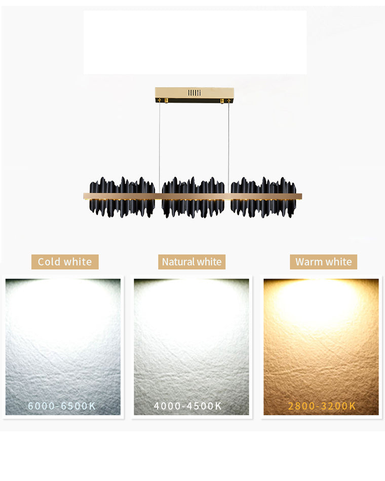 Diff Iceberg Black and Gold Linear Chandelier-DF2184