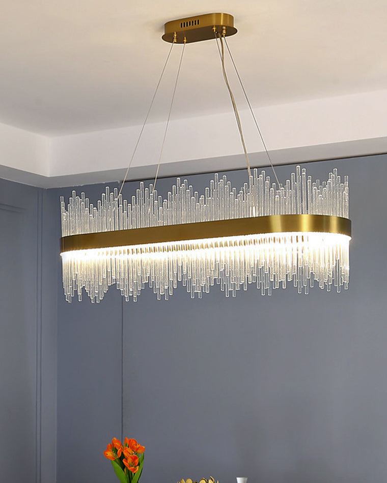 Diff Glass Rods Round Chandelier-DF2186