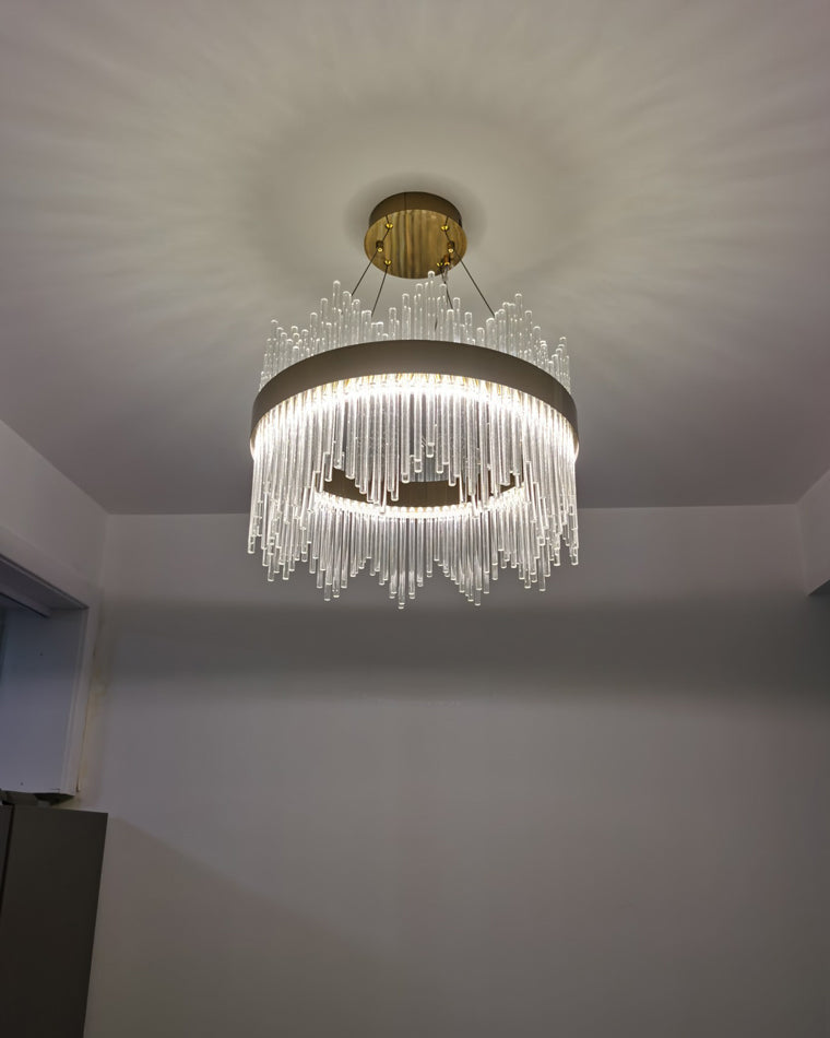 Diff Glass Rods Round Chandelier-DF2186