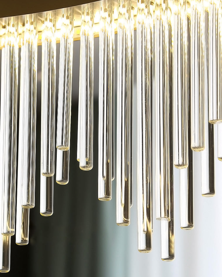 Diff Glass Rods Round Chandelier-DF2186