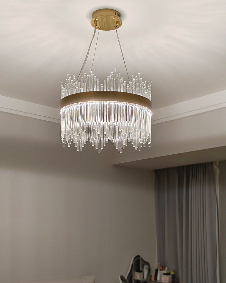 Diff Glass Rods Round Chandelier-DF2186