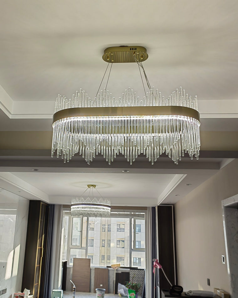 Diff Glass Rods Round Chandelier-DF2186