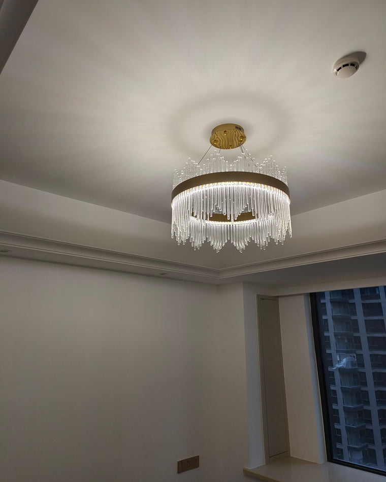 Diff Glass Rods Round Chandelier-DF2186